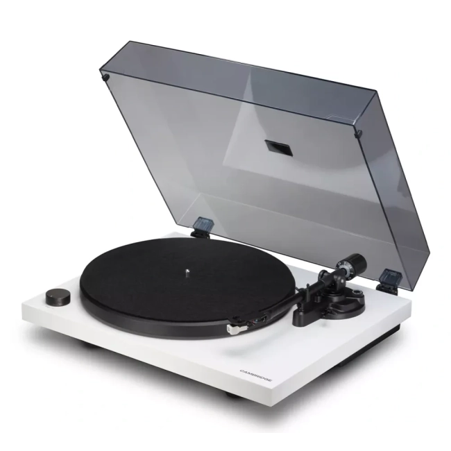 Cambridge Audio L/R S + gramofon Spira Biały – aktywne kolumny z gramofonem