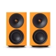 Cambridge Audio L/R S + gramofon Spira Pomarańczowy — fronty głośników z widocznymi przetwornikami