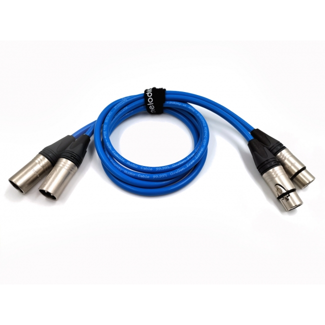 Melodika SB2X25 Sky Blue kabel 2x XLR - 2x XLR 2,5m