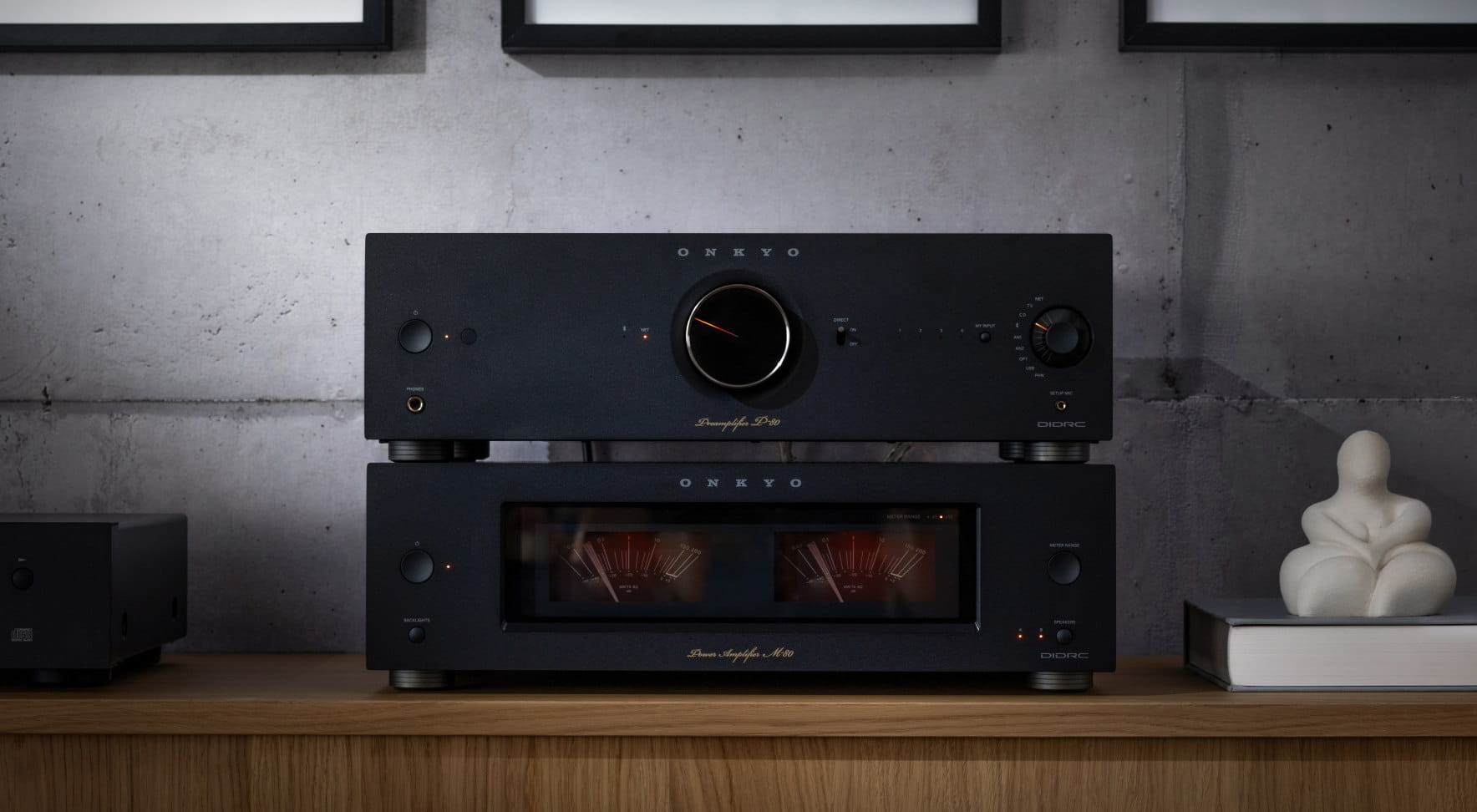 Onkyo Icon M-80 końcówka mocy, czarny w aranżacji systemu hi-fi